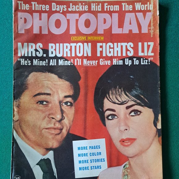 Vintage 1963 Photoplay magazine,Mrs. Burton fights Liz. - Picture 1 of 6